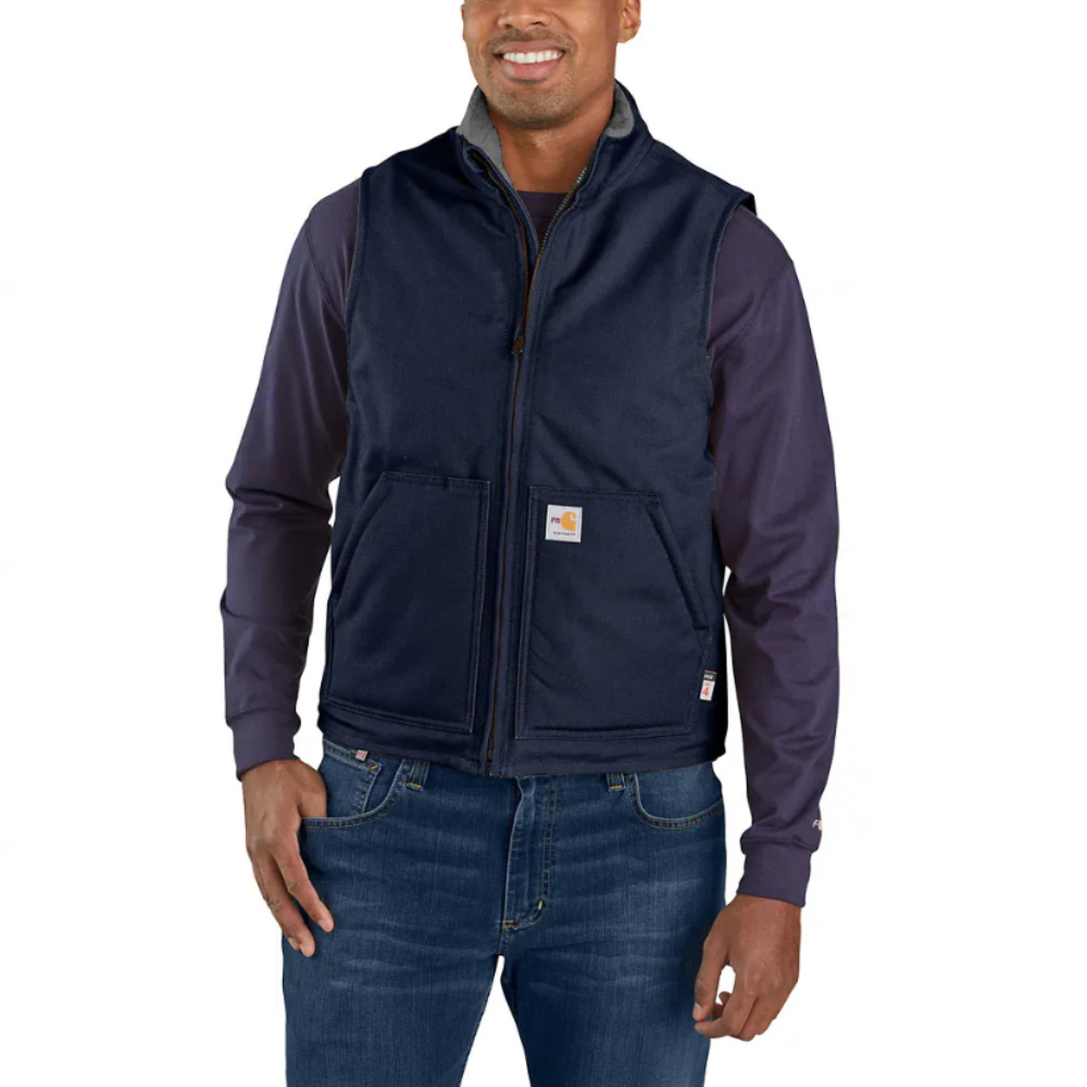 Carhartt Navy Flame-Resistant Duck Sherpa Lined Vest  from GME Supply